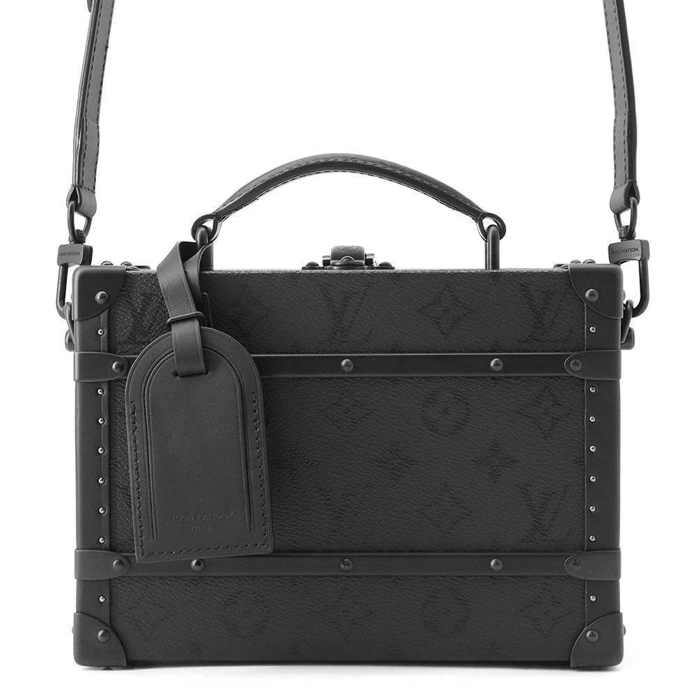 Louis Vuitton Shoulder Bag Monogram Midnight Handle Trunk Buckle Black